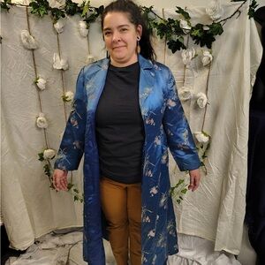 Floral Blue Long Coat